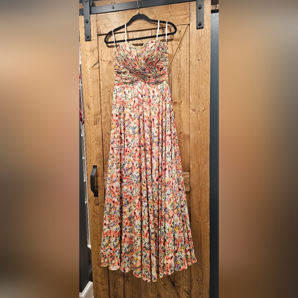 Colorful Floral Print Maxi Dress